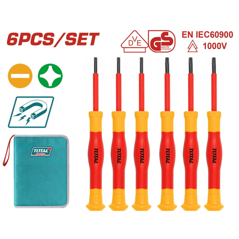 TOTAL ΣΕΤ ΚΑΤΣΑΒΙΔΙΑ ΗΛΕΚΤΡΟΝΙΚΩΝ 1000V VDE 6ΤΕΜ (THKIPSD0601)