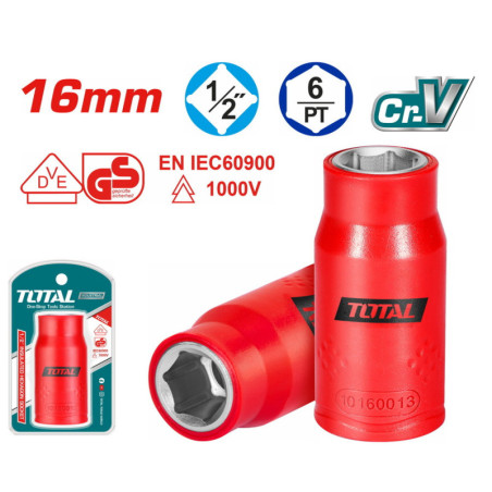 TOTAL ΚΑΡΥΔΑΚΙ ΕΞΑΓΩΝΟ 1/2" 16mm 1000V VDE (THIHAST12161)