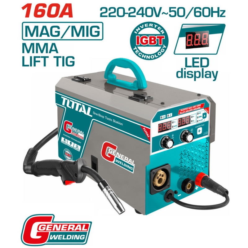 BF TOTAL ΗΛΕΚΤΡΟΚΟΛΛΗΣΗ INVERTER ΣΥΡΜΑΤΟΣ MAG/MIG/MMA/TIG 160A (TMGT1601)