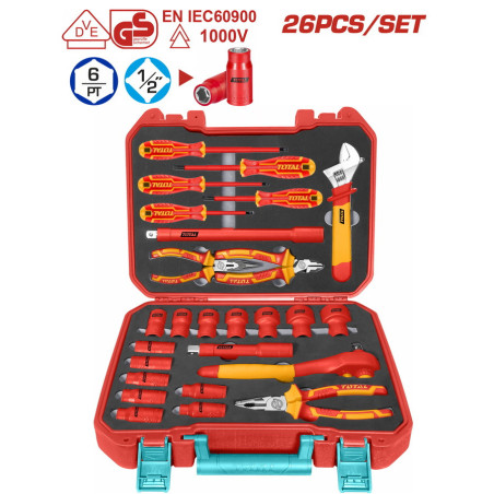 TOTAL ΕΠΑΓΓ. ΚΑΣΕΤΙΝΑ ΕΡΓΑΛΕΙΩΝ ΧΕΙΡΟΣ 1000V VDE 26ΤΕΜ (THKITH2601)