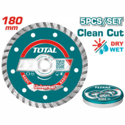 TOTAL ΔΙΑΜΑΝΤΟΔΙΣΚΟΙ TURBO ΞΗΡΑΣ ΚΟΠΗΣ 180mm 5TEM ΣΕ ΜΕΤΑΛΛΙΚΟ ΚΟΥΤΑΚΙ (TAC2131803M)