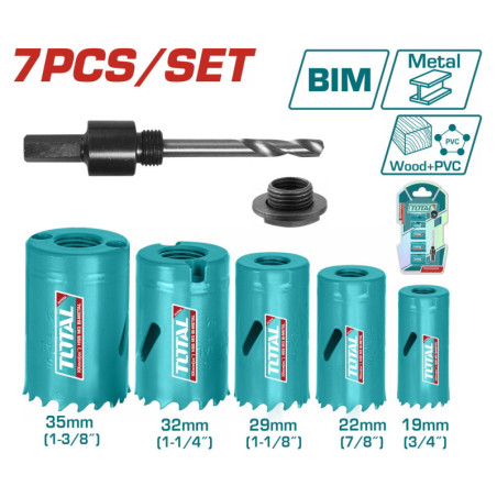 TOTAL ΣΕΤ ΠΟΤΗΡΟΤΡΥΠΑΝΑ ΜΕΤΑΛΛΟΥ 7ΤΕΜ (TACSH1071)