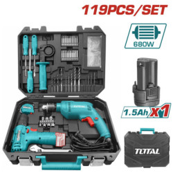 BF TOTAL ΣΕΤ ΗΛΕΚΤΡΙΚΟΣ ΔΡΑΠΑΝΟΣ 680W ΚΑΙ ΔΡΑΠ/ΒΙΔΟ ΜΠΑΤ. Li-ion 12V / 1.5Ah 119ΤΕΜ (THKTHP1192)