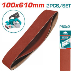 TOTAL ΣΕΤ ΓΥΑΛΟΧΑΡΤΑ 100X610mm P80 2ΤΕΜ ΓΙΑ TBS12001 (TAC750802)