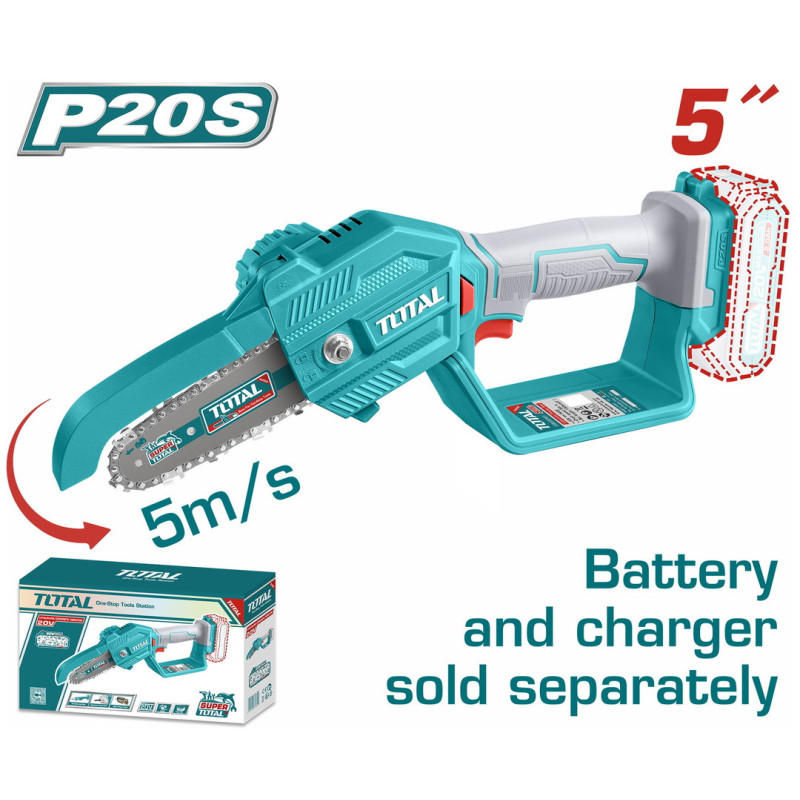 TOTAL ΑΛΥΣΟΠΡΙΟΝΟ ΚΛΑΔΕΥΤΙΚΟ ΜΠΑΤ. Li-ion 20V / 5" ΧΩΡΙΣ ΜΠΑΤΑΡΙΑ & ΦΟΡΤΙΣΤΗ (TGSLI2058)
