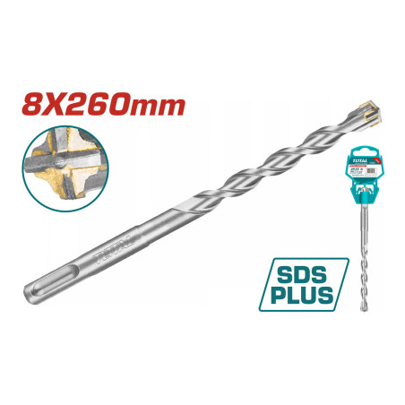 TOTAL ΔΙΑΜΑΝΤΟΤΡΥΠΑΝΟ SDS-PLUS ΤΕΤΡΑΚΟΠΟ S4L 8 X 260mm (TAC310804C)