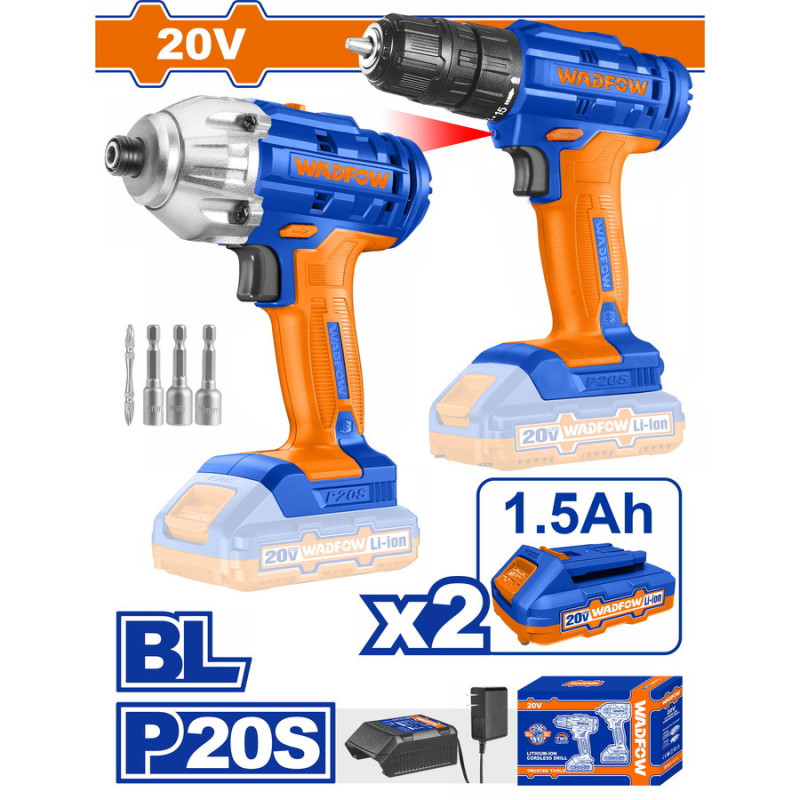 BF WADFOW ΣΕΤ ΔΡΑΠ/ΒΙΔΟ + ΠΑΛΜΙΚΟ ΚΑΤΣΑΒΙΔΙ ΜΠΑΤ. Li-ion 20V / 1.5Ah / 2 ΜΠΑΤ (WCK2016)