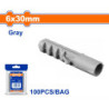 WADFOW ΒΙΣΜΑ ΠΛΑΣΤΙΚΟ PE UNIVERSAL 6X30mm 100TEM (WXTB921)