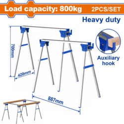 WADFOW ΣΕΤ ΜΕΤΑΛΛΙΚΑ ΚΑΒΑΛΕΤΑ Β.Τ ΑΝΑΔΙΠΛΟΥΜΕΝΑ 887Χ420Χ700mm 2ΤΕΜ (WDZ1515)