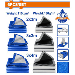 WADFOW ΣΕΤ ΜΟΥΣΑΜΑΔΕΣ ΑΔΙΑΒΡΟΧΟΙ 110gr/m2 & 180gr/m2 6 ΤΕΜ ONE PROMOTION (WTQ9106)