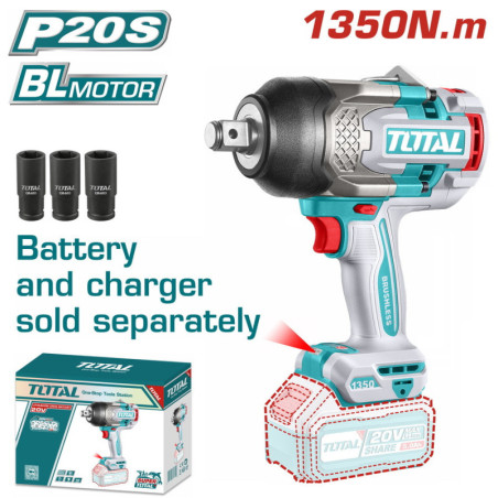 TOTAL ΕΠΑΓΓ. ΜΠΟΥΛΟΝΟΚΛΕΙΔΟ ΜΠΑΤ. Li-ion 20V / 1350Nm ΧΩΡΙΣ ΜΠΑΤΑΡΙΑ & ΦΟΡΤΙΣΤΗ (TIWLI201351)