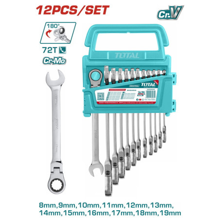 TOTAL ΕΠΑΓΓ. ΣΕΤ ΓΕΡΜ/ΓΩΝΑ ΚΑΣΤΑΝΙΑΣ ΜΕ ΣΠΑΣΤΗ ΚΕΦΑΛΗ 12ΤΕΜ / 8 - 19mm (THT102RK5126)