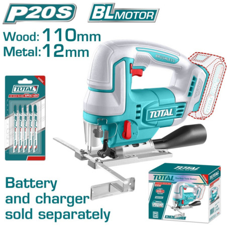 TOTAL ΕΠΑΓΓ. ΣΕΓΑ ΜΠΑΤ. Li-ion 20V ΧΩΡΙΣ ΜΠΑΤΑΡΙΑ & ΦΟΡΤΙΣΤΗ (TJSLI1008)