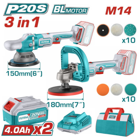 TOTAL ΕΠΑΓΓ. ΣΕΤ ΓΩΝΙΑΚΩΝ ΑΛΟΙΦΑΔΟΡΩΝ ΜΠΑΤ. Li-ion 20V (TOSLI241191E)