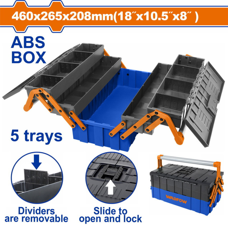 WADFOW ΕΡΓΑΛΕΙΟΘΗΚΗ ΠΛΑΣΤΙΚΗ 5 ΔΙΑΜΕΡΙΣΜΑΤΩΝ (WTB4305)