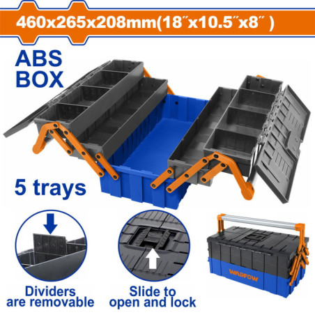 WADFOW ΕΡΓΑΛΕΙΟΘΗΚΗ ΠΛΑΣΤΙΚΗ 5 ΔΙΑΜΕΡΙΣΜΑΤΩΝ (WTB4305)