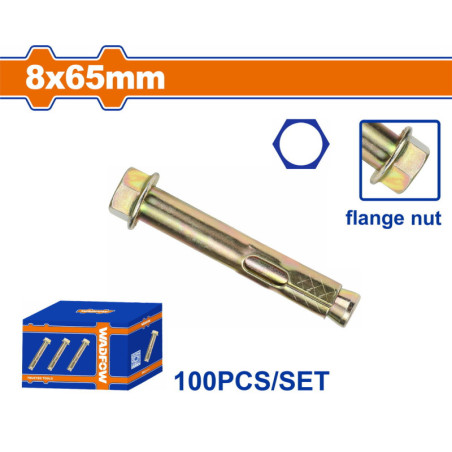 WADFOW ΒΙΣΜΑΤΑ ΜΕΤΑΛΛΙΚΑ ΜΕ ΒΙΔΑ ΦΛΑΝΤΖΑΣ 8 Χ 65 100ΤΕΜ (WDQA513)