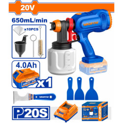 WADFOW ΣΕΤ ΠΙΣΤΟΛΙ ΒΑΦΗΣ ΜΠΑΤ. Li-ion 20V / 4Ah / 1 ΜΠΑΤ (WSU30668E)