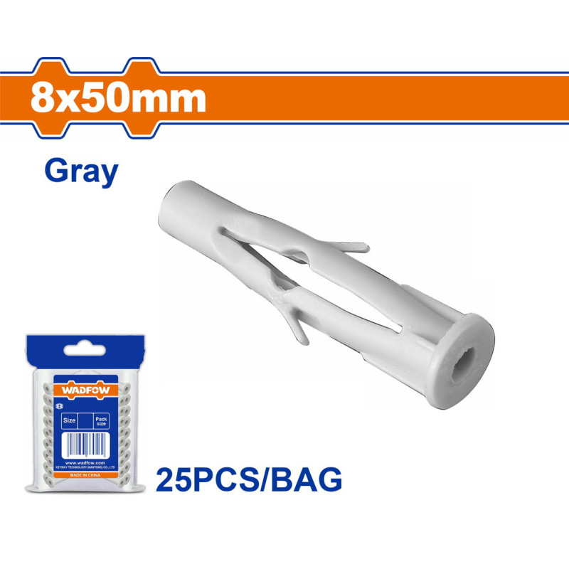 WADFOW ΒΙΣΜΑ ΠΛΑΣΤΙΚΟ PE UNIVERSAL 8Χ50mm 25TEM (WXTE921)