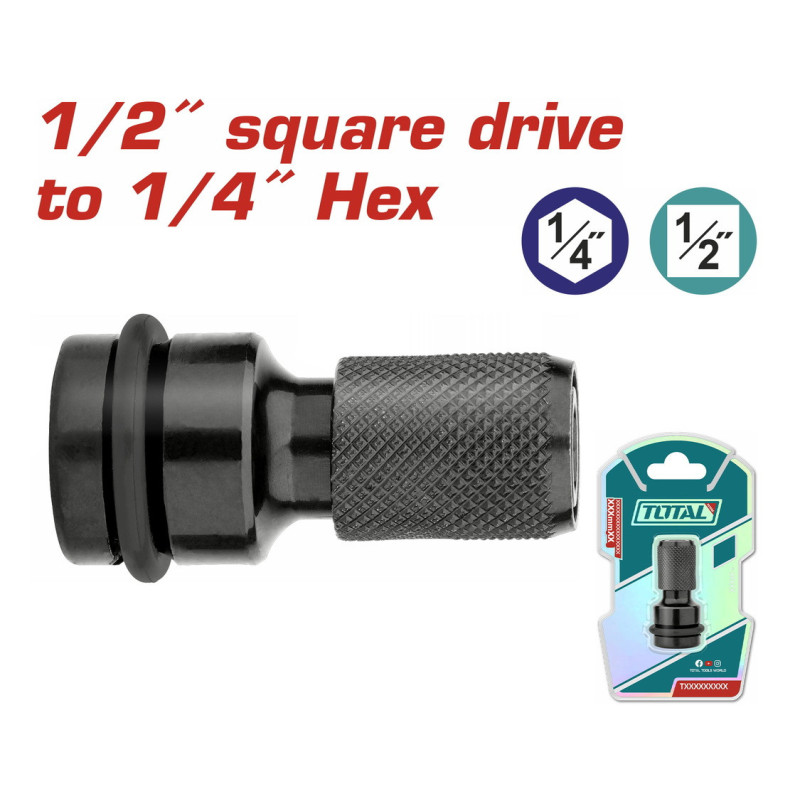 TOTAL ΑΝΤΑΠΤΟΡΑΣ ΜΕ ΥΠΟΔΟΧΗ 1/2" ΚΑΙ ΕΞΟΔΟ 1/4" (TAC60501)