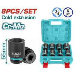 TOTAL ΕΠΑΓΓ. ΣΕΤ ΚΑΡΥΔΑΚΙΑ ΑΕΡΟΣ ΜΑΥΡΑ ΕΞΑΓΩΝΑ 3/4" 8 ΤΕΜ (THKISD34081)