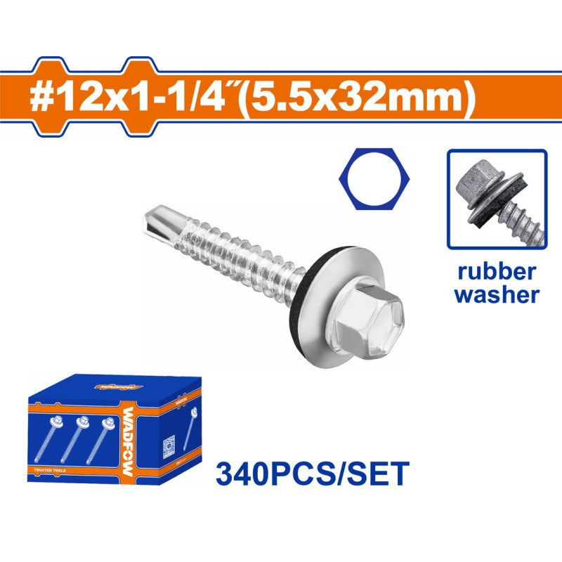 WADFOW ΛΑΜΑΡΙΝΟΒΙΔΑ ΑΥΤΟΔ/ΤΗ ΕΞΑΓΩΝΗ ΜΕ ΡΟΔΕΛΑ 12 Χ 1-1/4" / 5.5 Χ 32mm 340TEM (WXS4523)