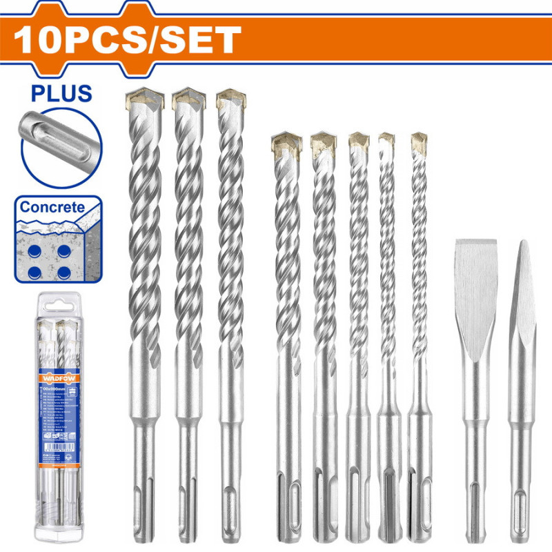 WADFOW ΣΕΤ ΔΙΑΜ/ΠΑΝΑ + ΚΑΛΕΜΙΑ SDS-PLUS 10ΤΕΜ (WHD7B10)