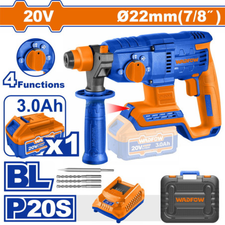 BF WADFOW ΠΝΕΥΜΑΤΙΚΟ ΠΙΣΤΟΛΕΤΟ ΜΠΑΤ. Li-ion 20V / 22mm / 3Ah / 1 ΜΠΑΤ (WLM1522)