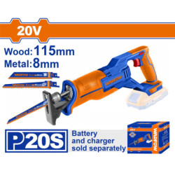 WADFOW ΣΠΑΘΟΣΕΓΑ ΜΠΑΤ. Li-ion 20V ΧΩΡΙΣ ΜΠΑΤΑΡΙΑ & ΦΟΡΤΙΣΤΗ (WLR15115)