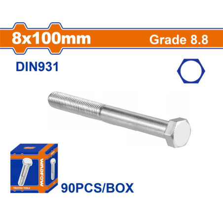 WADFOW ΒΙΔΑ ΕΞΑΓΩΝΗ ΓΑΛΒ. 8.8 DIN931 8X100 90TEM (WXSP52HB)