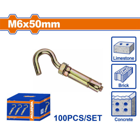 WADFOW ΒΙΣΜΑ ΜΕΤΑΛΛΙΚΟ Β.Τ ΜΕ ΓΑΝΤΖΟ 6X50mm 100TEM (WDQ4511)