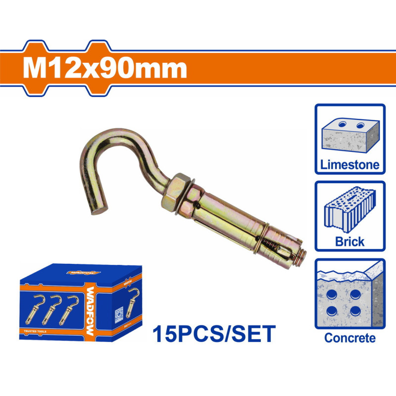 WADFOW ΒΙΣΜΑ ΜΕΤΑΛΛΙΚΟ Β.Τ ΜΕ ΓΑΝΤΖΟ 12X90mm 15TEM (WDQ4544)