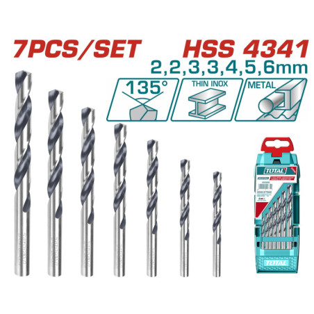 TOTAL ΕΠΑΓΓ. ΣΕΤ ΤΡΥΠΑΝΙΑ HSS DIN4341 7ΤΕΜ (TACSD0075)