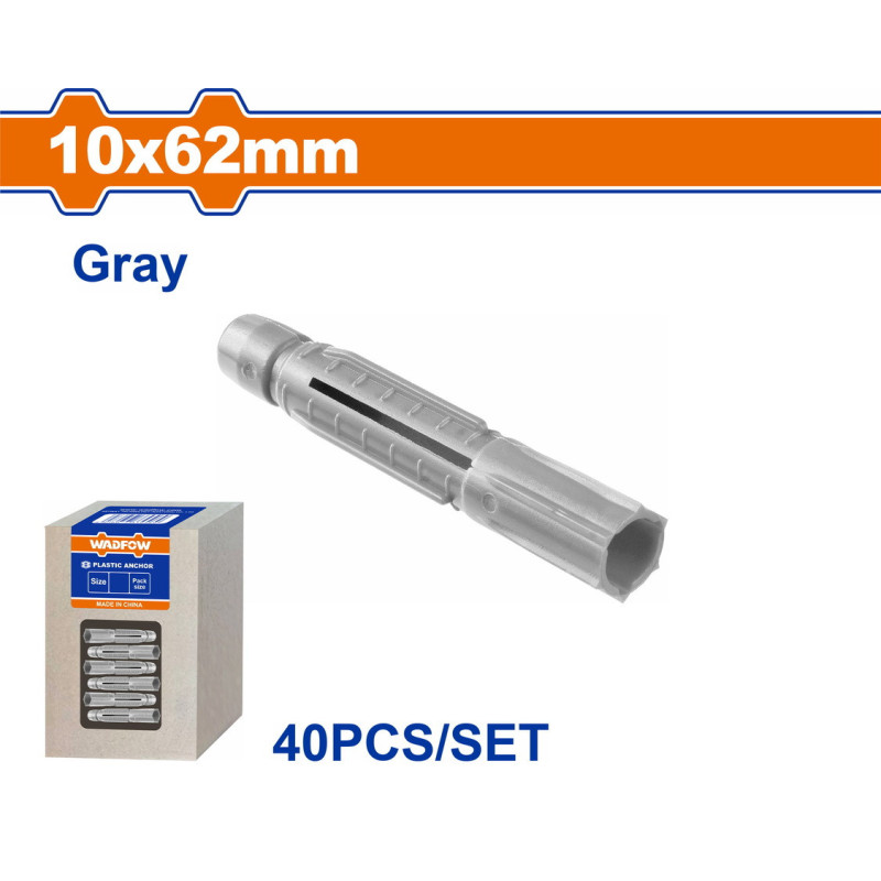 WADFOW ΒΙΣΜΑ ΠΛΑΣΤΙΚΟ PE UNIVERSAL 10X62mm 40TEM (WXTFA61)