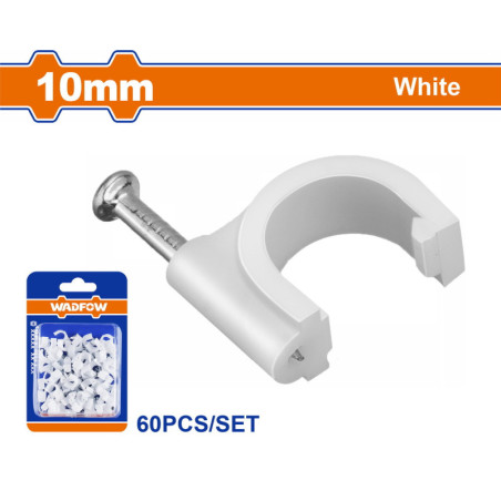 WADFOW ΡΟΚΑ ΣΤΗΡΙΞΗΣ ΚΑΛΩΔΙΩΝ 10mm 60ΤΕΜ (WFQ1K10)