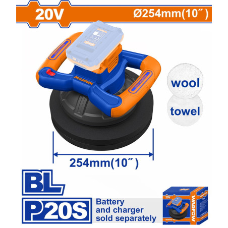 WADFOW ΑΛΟΙΦΑΔΟΡΟΣ ΜΠΑΤ. Li-ion 20V / 254mm ΧΩΡΙΣ ΜΠΑΤΑΡΙΑ & ΦΟΡΤΙΣΤΗ (WHL35254)