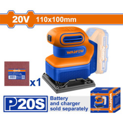 WADFOW ΠΑΛΜΙΚΟ ΤΡΙΒΕΙΟ ΧΟΥΦΤΑΣ 110X100mm ΜΠΑΤ. Li-ion 20V ΧΩΡΙΣ ΜΠΑΤΑΡΙΑ & ΦΟΡΤΙΣΤΗ (WRAP5010)