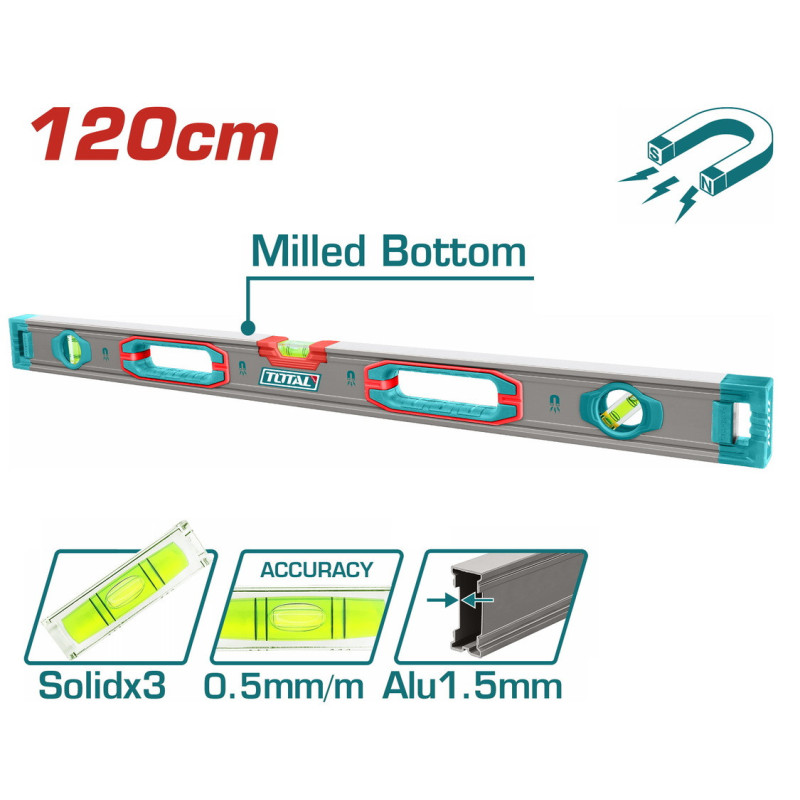 TOTAL ΕΠΑΓΓ. ΑΛΦΑΔΙ ΑΛΟΥΜΙΝΙΟΥ ΜΑΓΝΗΤΙΚΟ 120cm (TMT212028M)