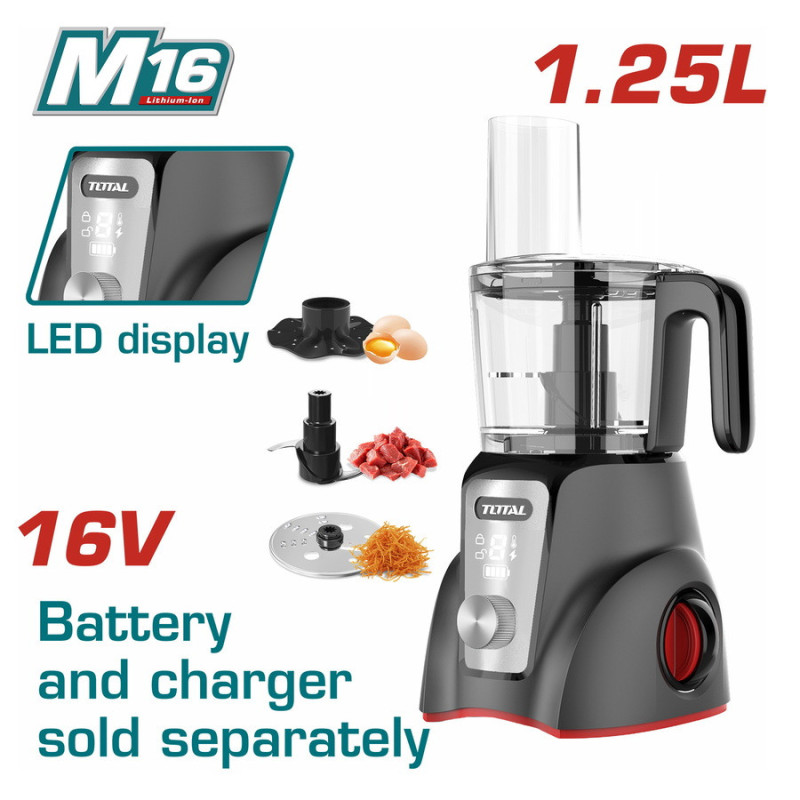 TOTAL ΜΠΛΕΝΤΕΡ - ΠΟΛΥΚΟΠΤΗΣ Multi ΜΠΑΤ.  Li-ion 16V / 1.25Lit ΧΩΡΙΣ ΜΠΑΤΑΡΙΑ & ΦΟΡΤΙΣΤΗ (TMG026K)