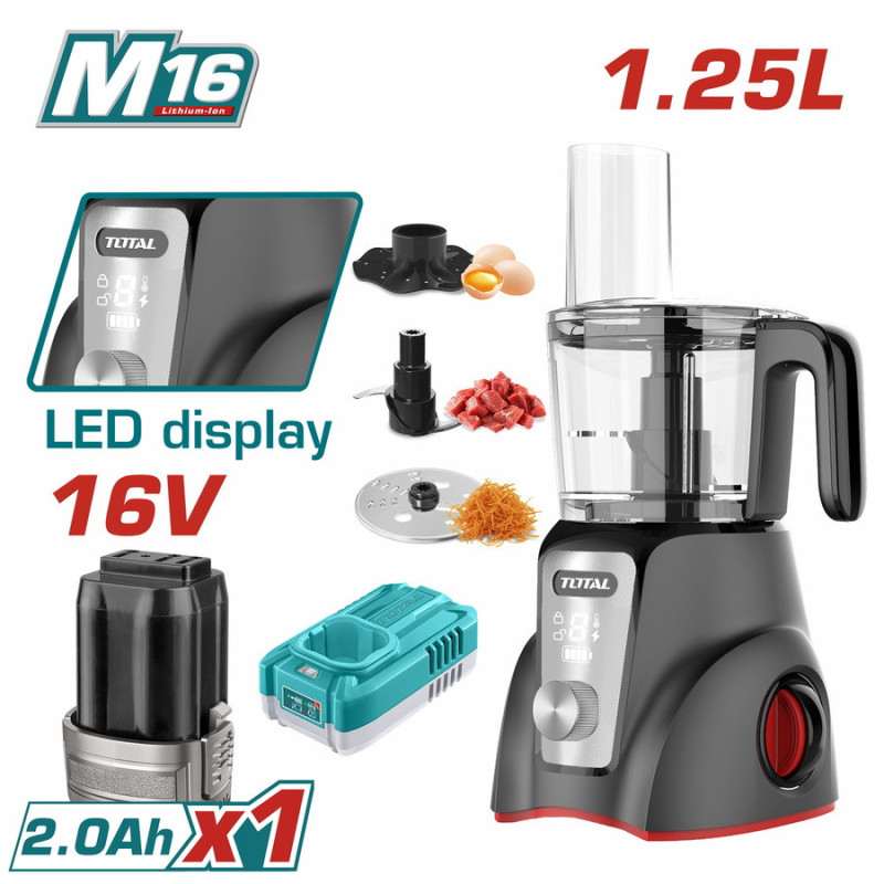 TOTAL ΜΠΛΕΝΤΕΡ - ΠΟΛΥΚΟΠΤΗΣ Multi ΜΠΑΤ.  Li-ion 16V / 1.25Lit / 2Ah / 1 ΜΠΑΤ (TMG027K)