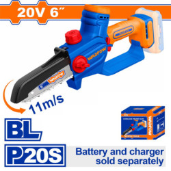 WADFOW ΑΛΥΣΟΠΡΙΟΝΟ ΚΛΑΔΕΥΤΙΚΟ ΜΠΑΤ. Li-ion 20V / 6" ΧΩΡΙΣ ΜΠΑΤΑΡΙΑ & ΦΟΡΤΙΣΤΗ BL Motor (WCLP560)