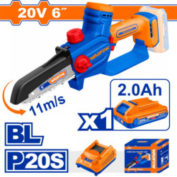 WADFOW ΣΕΤ ΑΛΥΣΟΠΡΙΟΝΟ ΚΛΑΔΕΥΤΙΚΟ ΜΠΑΤ. Li-ion 20V / 6" / 2Ah / 1 ΜΠΑΤ BL Motor (WCLP562E)