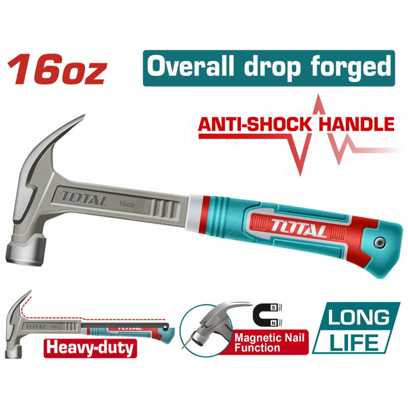 TOTAL ΕΠΑΓΓ. ΣΦΥΡΙ ΠΡΟΚΟΒΓΑΛΤΗΣ ΠΛΑΣΤ. ΛΑΒΗ 16oz / 450gr Anti - shock (THCH61016L)