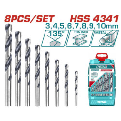 TOTAL ΕΠΑΓΓ. ΣΕΤ ΤΡΥΠΑΝΙΑ HSS DIN4341 8ΤΕΜ (TACSD0085)
