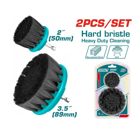 TOTAL ΕΠΑΓΓ. ΣΕΤ ΒΟΥΡΤΣΕΣ ΚΑΘΑΡΙΣΜΟΥ ΔΡΑΠΑΝΟΥ 2 TEM 1/4" Φ-50 & Φ-90mm ΣΚΛΗΡΕΣ (TACH1235)