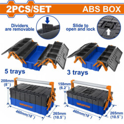 WADFOW ΣΕΤ ΕΡΓΑΛΕΙΟΘΗΚΕΣ ΠΛΑΣΤΙΚΕΣ 2ΤΕΜ (WTB4308)