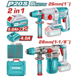 TOTAL ΕΠΑΓΓ. ΣΕΤ ΠΝΕΥΜΑΤΙΚΑ ΠΙΣΤΟΛΕΤΑ 2τεμ ΜΠΑΤ. Li-ion 20V / 5Ah / 2 ΜΠΑΤ. BL Motor (TOSLI250462E)