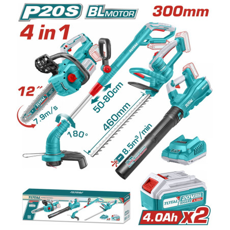 TOTAL ΕΠΑΓΓ. ΣΕΤ ΑΛΥΣΟΠΡΙΟΝΟ + ΘΑΜΝΟΚΟΠΤΙΚΟ + ΦΥΣΗΤΗΡΑΣ+ΜΠΟΡ/ΨΑΛΙΔΟ ΜΠΑΤ. Li-ion 20V (TOSLI250496E)