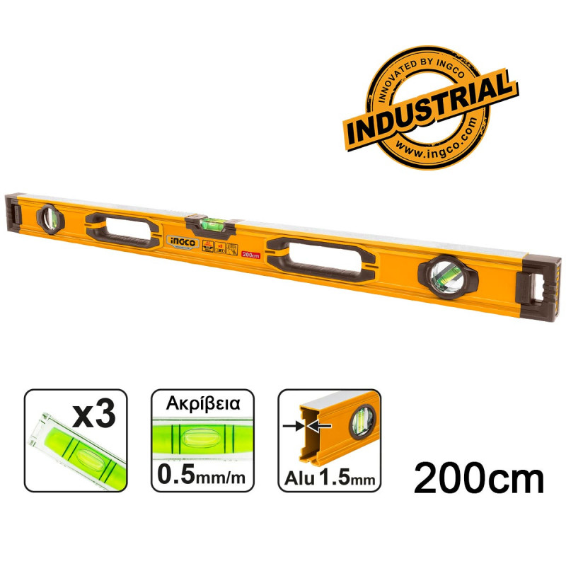 INGCO Αλφάδι Βαρέος Τύπου 200cm (HSL08200)
