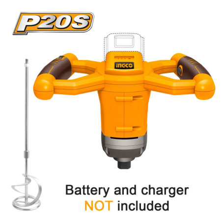 INGCO Αναδευτήρας Χρωμάτων Μπαταρίας 20V Li-Ion SOLO (MXLI2001)